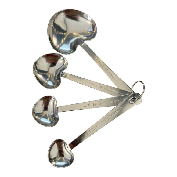 Kate Aspen Heart Measuring Spoons – Set of 4 with Uplifting Phrases – 2011 – Sta - Picture 3 of 7